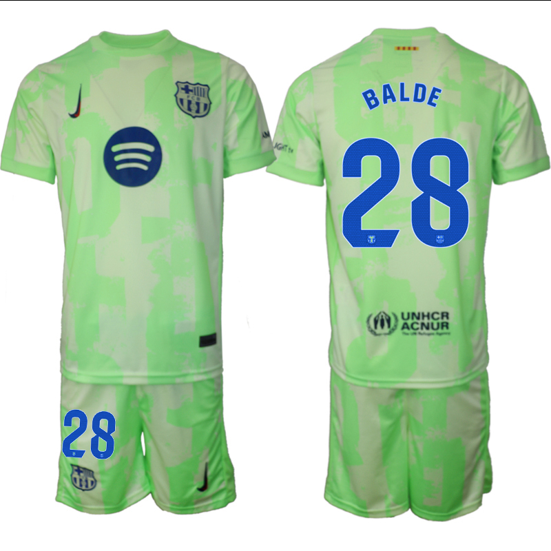 Men 2024-2025 Club Barcelona away Green #28 Soccer Jersey